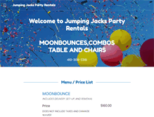 Tablet Screenshot of jumpingjackspartyrentals.com